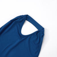 Vestido de sirena con cinturón drapeado y cintura entallada, estilo halter, nuevo de verano para mujer G25DS119 - details 13