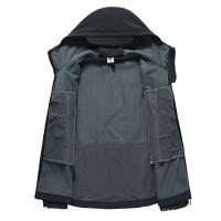 Chaqueta de Senderismo Impermeable para Hombres en Invierno-Otoño Abrigo Suave de Carcasa Táctica a Prueba de Viento con Capucha Ideal para Pesca, Acampar, Escalar - details 8