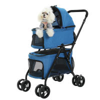 Carrito para mascota, plegable,para perros y gatos, con ruedas giratorias de 360 grados y cinturón de seguridad - details 13