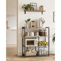 Estantería de Cocina con 2 Cestas de Malla Metálica, Estantería para Microondas, con Estantes y Ganchos, 35 x 80 x 95 cm, Estilo Industrial, Marrón Rústico y Negro - details 10