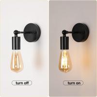 Goeco Aplicaciones de Pared Negra Vintage 2pcs 10*10*21CM Lámparas de Pared Giratorias E27 (No Incluido) Productos Peligrosos - details 2