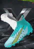 Zapatos de fútbol de alta calidad para hombres, botas de fútbol de tobillo alto para niños, zapatillas de entrenamiento de hierba antideslizantes para exteriores, TF/AG - details 3