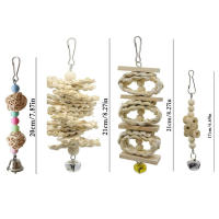 Juguetes para Pájaros de Madera 8 piezas Protección Ambiental para Pájaros Pequeños Accesorios de Jaula Campanillas de Mascotas Juguetes para Masticar y Huesos Adecuado para Todas las Raças de Pájaros - details 2