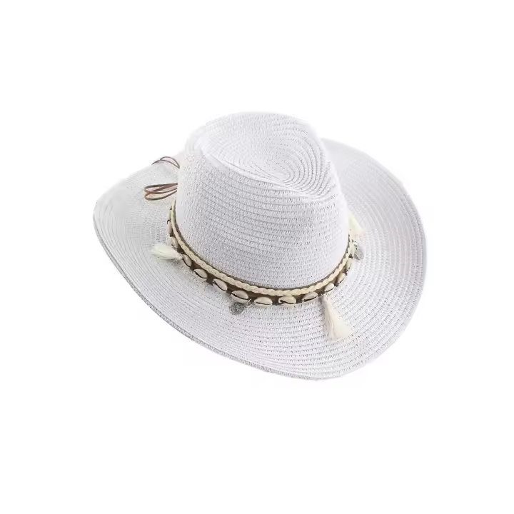 Único 2023 Sombrero para el sol estilo Panamá Sombrero de verano de playa de paja de ala ancha triturable Sombrero para el sol - 1