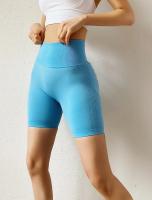 Pantalones cortos deportivos de cintura alta para mujer, mallas Push Up de nailon suave para Fitness, correr, entrenamiento, gimnasio - details 5