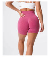 Pantalones cortos profesionales sin costuras para mujer, Shorts de licra, elásticos, transpirables, levantamiento de cadera, ocio, correr - details 3
