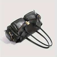 Bolso Crucero de Motocicleta con Asa Larga Diseño de Múltiples Bolsillos Cuero Sintético Negro - details 2