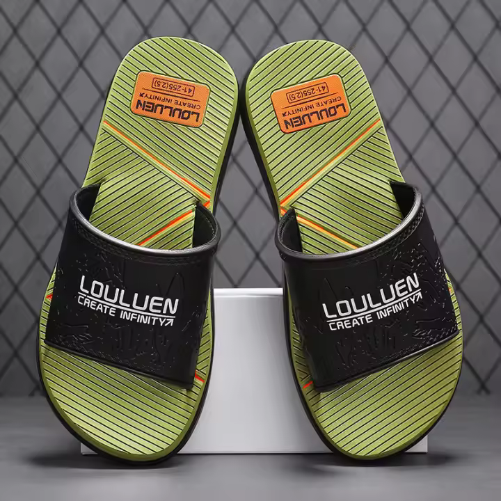 Nuevas zapatillas de verano de los hombres desgaste tendencia antideslizante zapatillas frescas casa de los hombres baño flip - 1