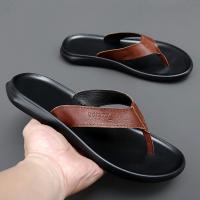 Zapatillas de Hombre para el Verano Estilo Plano de Piel de Vaca con Clip de Dedos para Uso al Aire Libre y Playa - details 5