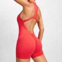 Conjuntos de Yoga de una pieza para mujer, ropa sin mangas, chaleco, mono corto de ejercicio, deporte, gimnasio, entrenamiento, Fitness, pantalones con espalda cruzada, 2025 - details 12