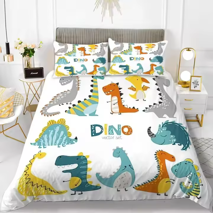 Juego de Ropa de Cama de Dinosaurio 3D para Niños Cubierta de Edredón de Poliéster - 1