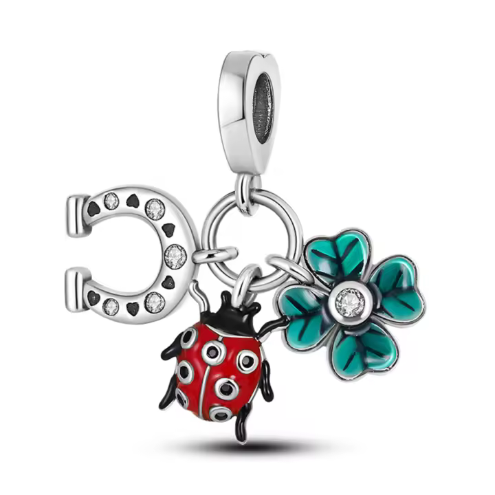 Abalorio colgante de mariquita de Plata de Ley 925, Pulsera Original para fabricación de joyas, 925 - 1