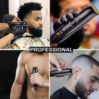Kemei-cortadora de pelo profesional para hombre, máquina de corte de pelo recargable con pantalla LCD, carga rápida - details 2