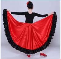 Falda de danza del vientre para niños, flamenco, español, toro volador, 360 grados, 1 pieza por lote - details 2