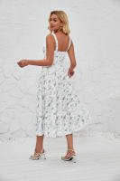 Vestido midi de satén con tirantes finos para mujer, abertura frontal, hueco - details 63
