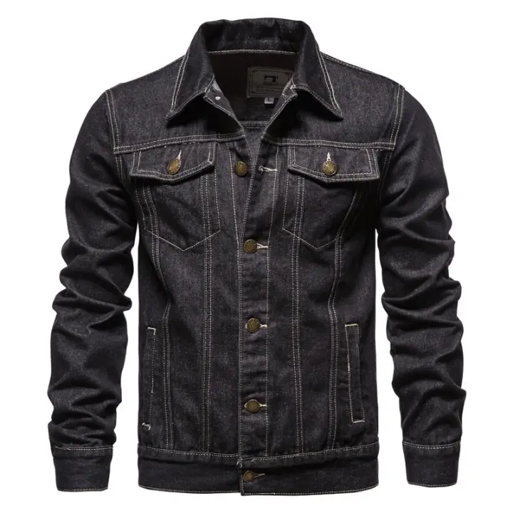 Street denim Chaqueta fina informal de algodón para hombre, otoño/invierno, chaqueta 2024, otoño/invierno, - 1