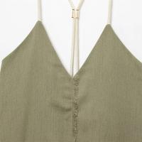 PB&ZA2025Vestido holgado y cómodo con cuello en V, línea A simple, color sólido, con tirantes, falda larga, novedad de verano, ropa de mujer - details 3