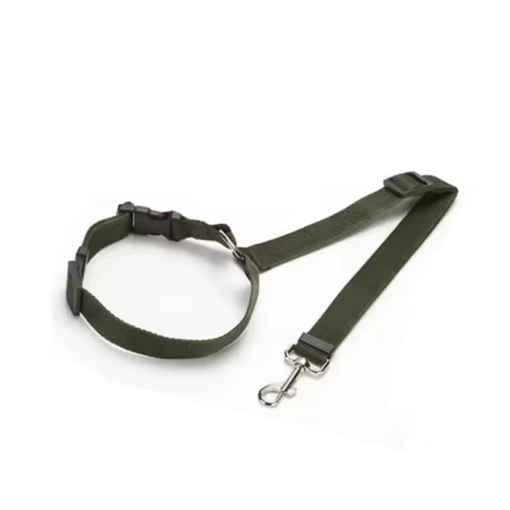 Correa de Seguridad para Coche para Mascotas Dos en Uno, Color Sólido, Ajustable para Asiento Trasero, Material de Nailon - 1