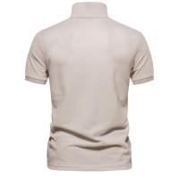 polos hombre manga corta ropa hombre día del padre Verano de alta calidad de algodón transfronterizo bordado de ciervos Polo camiseta de hombre Color sólido solapa Tops básicos de manga corta para hombres - details 16