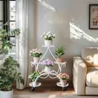 Estanteria para Macetas de Metal con Ruedas, Soporte para Plantas de 6 Niveles con Ruedas Universales Soporte Macetas Exterior Interior para Salón Balcón Terraza Patio 72,5 x 32,5 x 78,5cm - details 12