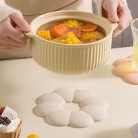 Accesorios de cocina, almohadilla de aislamiento térmico de silicona, posavasos antideslizante antiescaldado, tapete para olla grueso redondo/cuadrado, vajilla, 2 uds. - details 3