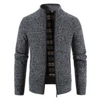 Suéter de punto con cuello abierto para hombre, abrigo de lana con cremallera de Color sólido adelgazante, Top para hombre - details 11