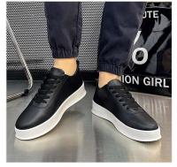 Moda al aire libre Pu cuero altura creciente zapatos corrientes casuales negros, zapatos deportivos para hombres - details 10