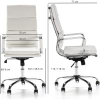 Morgan reclinable Negro, Piel sintética, Silla ejecutiva con reposacabezas y conjín engrosados, Altura Ajustable, Diseño ergonómico - details 14
