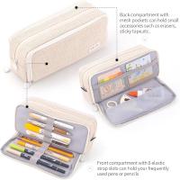 Estuche de Lápices de Canvas de Gran Capacidad de 3 Partes Regalo Ideal para Estudiantes, Niñas, Niños, Adultos Estuches y Cajas de Papelería - details 2