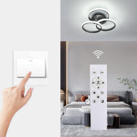 GOECO Lámpara de Techo Triple Círculo Diseño, Aluminio, Color Negro, 3 Cabezas, Diámetro 40 cm, Alto 11,5 cm, con Ajuste de Brillo y Mando a Distancia, 39W, 220V - details 1