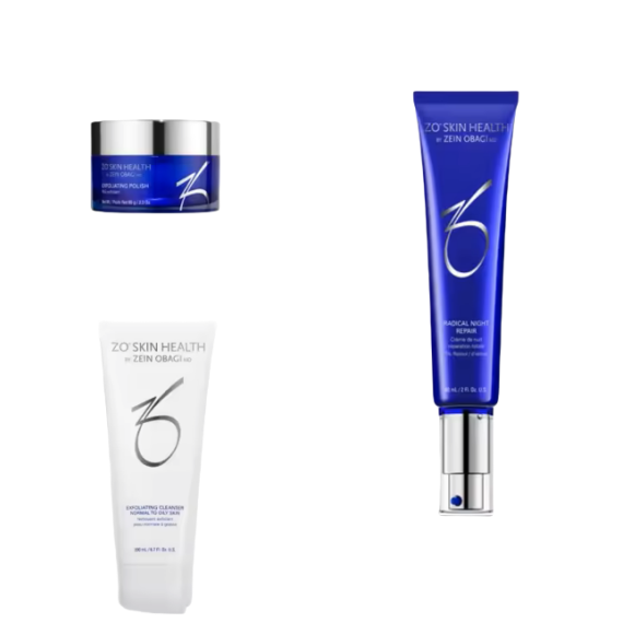 Set de Tres Piezas de Exfoliante Facial ZO SKIN de 65g + 60 Discos de Renovación de la Piel