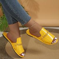 Zapatillas planas De Punta abierta para Mujer, Chanclas De talla grande, Sandalias planas, 2024 - details 3