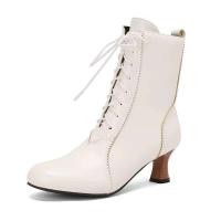 Botas de bruja Victoria para mujer, tacones tipo gatito, botines de encaje con cremalleras laterales, zapatos cómodos - details 6