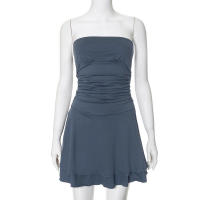 M23DS735 Vestido superior de color sólido plisado de cintura alta ajustado nuevo a la moda para mujer - details 48