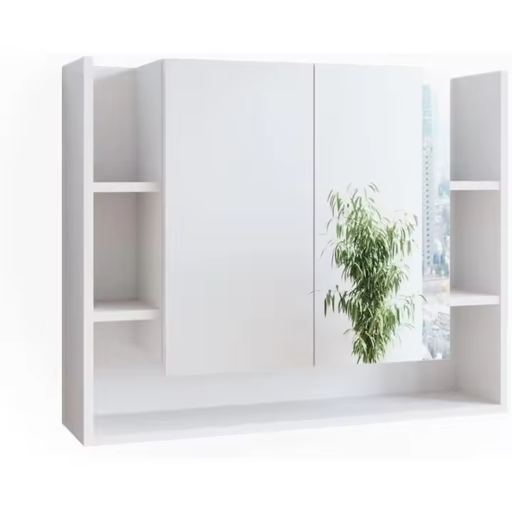 Armario con espejo para baño Elira, blanco, 80,2 x 64 cm - 1