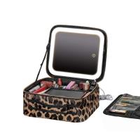 Bolsa con espejo y luces Estuche de maquillaje LED regulable en 3 colores, organizador de cosméticos Accesorios Estuche de tren de maquillaje LEOPARD - details 5