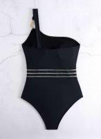 Traje de baño de una pieza acolchado vintage para mujer, elástico de corte alto con control de barriga, traje de baño con cuello cuadrado - details 29