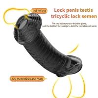 Empaque privado Condones de silicona reutilizables Sexys Extensor de manga Anillo de retraso de la eyaculación Agrandamiento del pene Juguetes sexuales para adultos para hombres - details 2