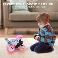 Coche teledirigido para Niños, 2,4G, con Luces, Diseño de Tiburón y Dinosaurio, 360 Grados y Acrobacias Todo Terreno - details 9