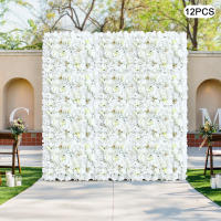 Panel de pared de flores artificiales, telón de fondo para boda, evento, fiesta, 12 piezas, 40X60X2 Cm - details 0