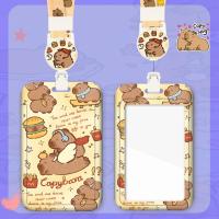 Nuevo Tarjetero de dibujos animados, tarjetero de plástico con cordón para tarjetas de visita de capibara, bonito - details 8