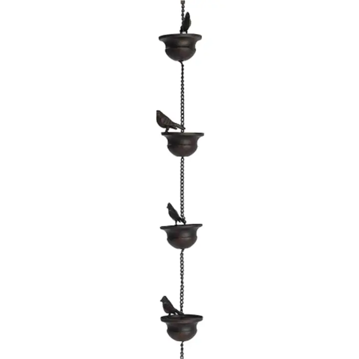 Cadena de lluvia de pájaro decorativa, cadena de colección de agua de lluvia de Metal, decoración de jardín al aire libre - 1