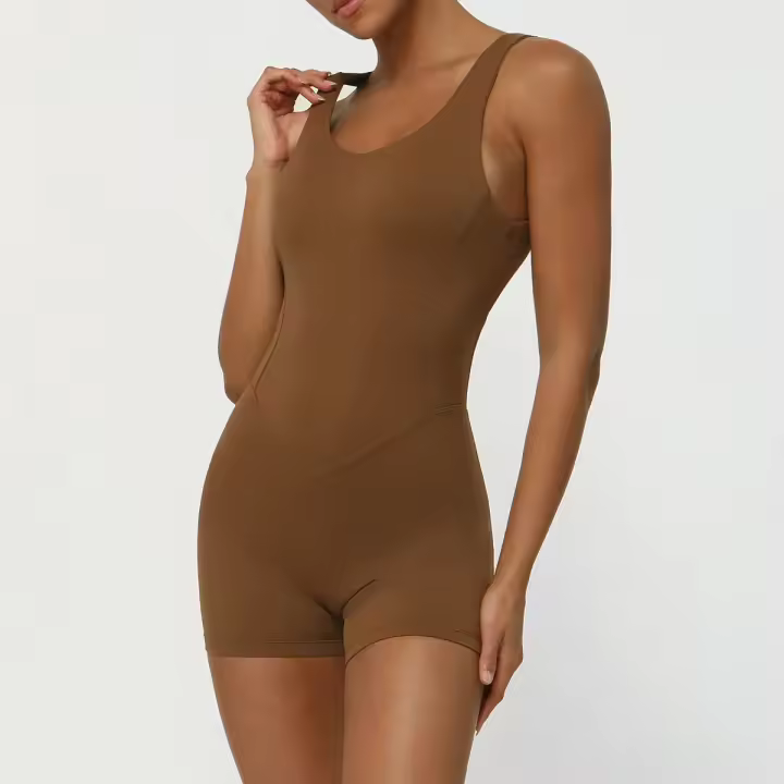 Traje de Yoga de Color sólido para mujer, traje deportivo sin costuras con espalda alta y realce de cadera, ropa deportiva transpirable de secado rápido para exteriores - 1