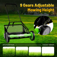 Cortadora de césped de 20", con caja de colección, cortacésped de carrete de empuje de 5 hojas, adecuada para cortar césped en villas, parques y jardines - details 0