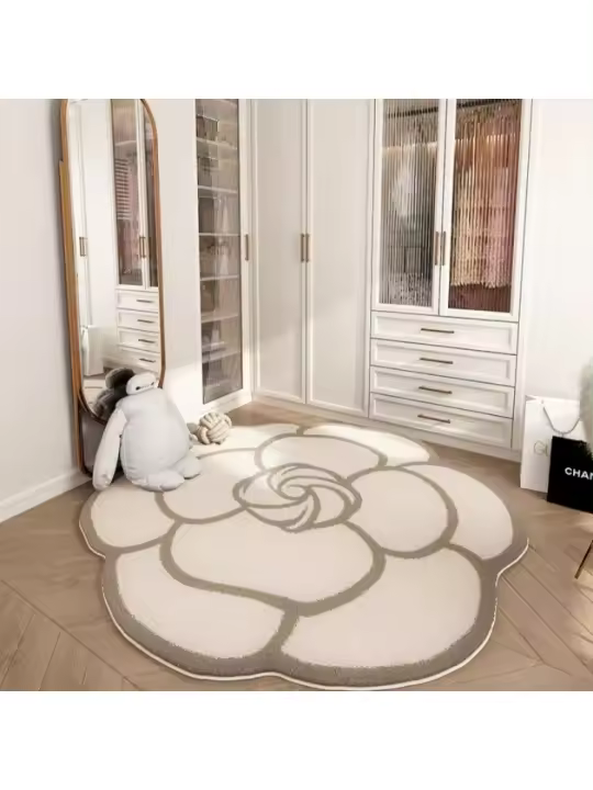 Alfombra redonda irregular para sala de estar, sala de estar, dormitorio, dormitorio, manta, mesita de noche, armario, estudio, silla giratoria, silla giratoria, alfombra - 1
