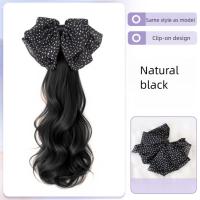 Cola de Caballo baja, lazos negros, extensión de cabello con nudo, postizo, cola de caballo larga y rizada, peluca de cola de caballo con Clip de garra suave Natural para uso diario - details 9