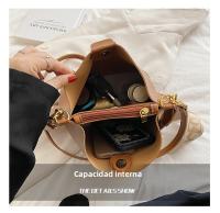 Nuevo bolso, textura de alta calidad, temperamento bandolera de hombro, bolso de cubo, bolso de mujer de tendencia de moda retro de gran capacidad - details 7