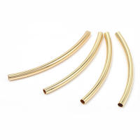 20 piezas, 25MM, 30MM, 35MM, 18K, Color dorado, latón, pulseras arqueadas lisas, tubo, suministros para fabricación de joyas, accesorios Diy - details 24