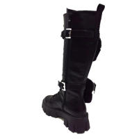 Zapatos Soraia, bota alta militar con bolsillos o sin bolsillos, doble uso, ajustables y cremallera lateral con cordones, color negro, plataforma, calzado para mujer, moda 2022 - details 3