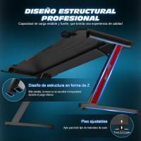 Mesa de Juegos Gamer Z Ergonómica Fibra de Carbono Negro 120 x 60 cm Ideal para Ordenador con Soporte para Auriculares - details 13